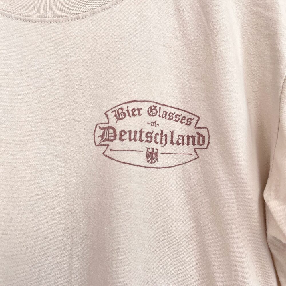 Brew City Beer Glasses Of Deutschland Graphic Tee Beige Brown Mens Small - Picture 2 of 5